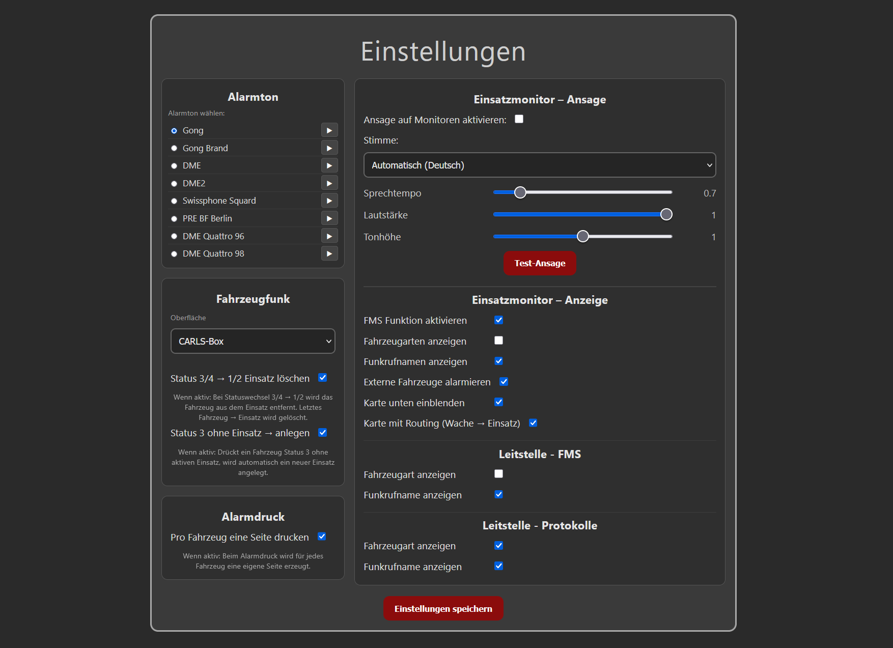 Alarmton & Sprachausgabe